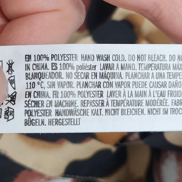 Grey Lab Shirt Womens XL Tan Black Leopard Print Button Down Long Sleeve Blouse - Picture 8 of 11